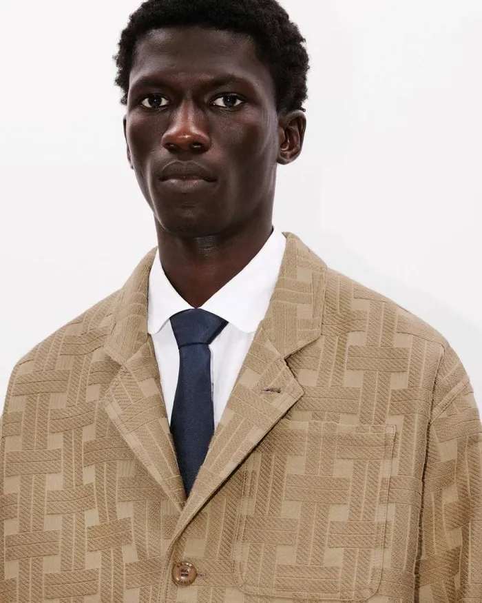 Men 039KENZO Weave039 Workwear Jacket Tan Kenzo Tailoring