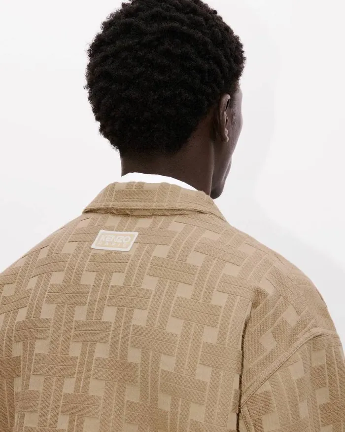 Men 039KENZO Weave039 Workwear Jacket Tan Kenzo Tailoring