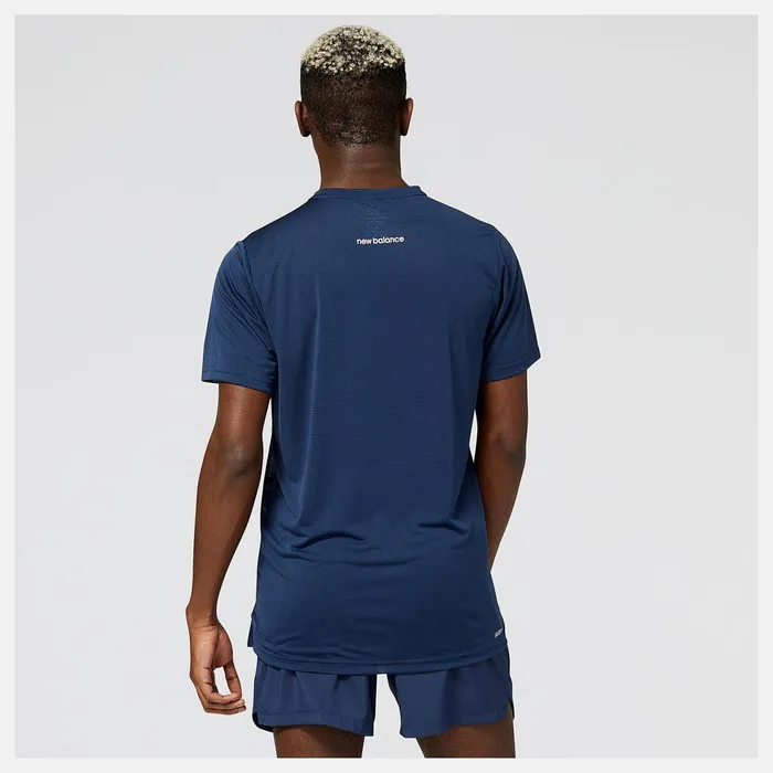 Men Accelerate Short Sleeve Natural Indigo New Balance Shirts Men Accelerate Short Sleeve Natural Indigo New Balance Shirts