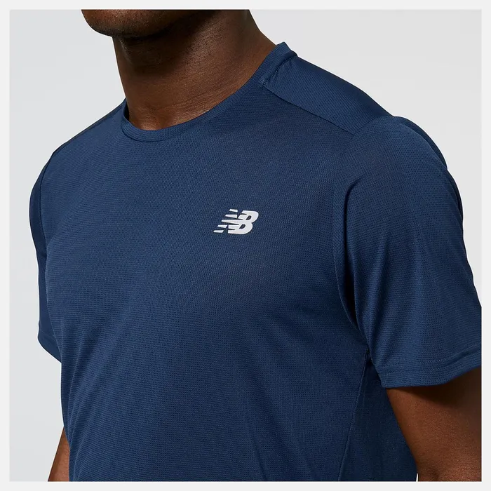 Men Accelerate Short Sleeve Natural Indigo New Balance Shirts Men Accelerate Short Sleeve Natural Indigo New Balance Shirts