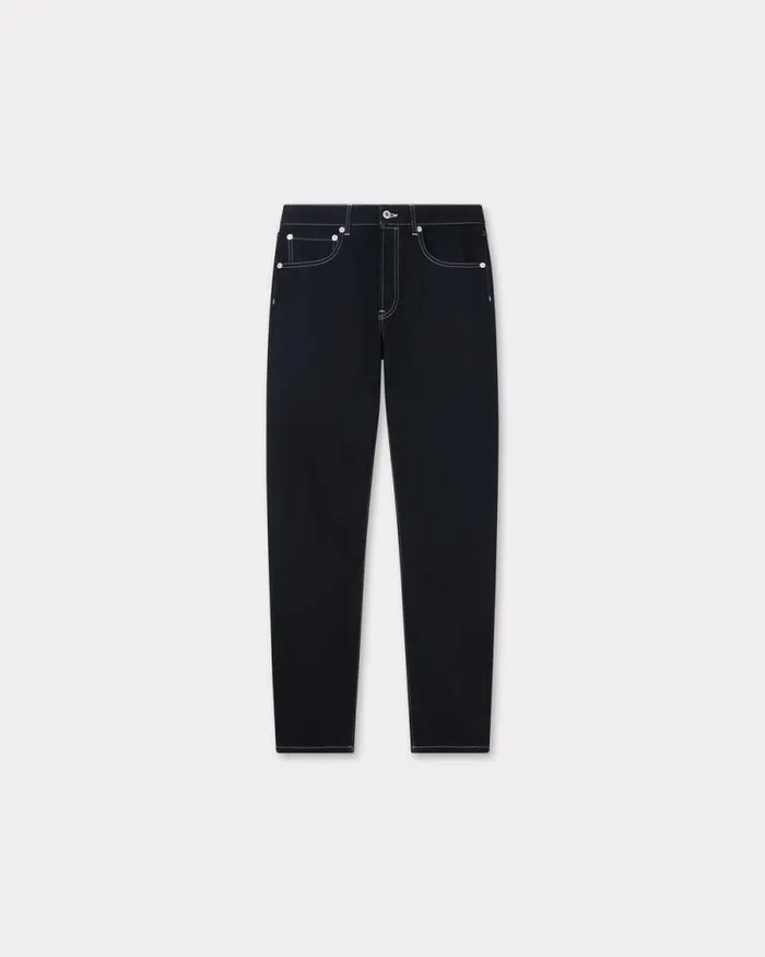 Men BARA Slim Jeans In Japanese Denim Rinse Black Denim Kenzo Pants And Shorts