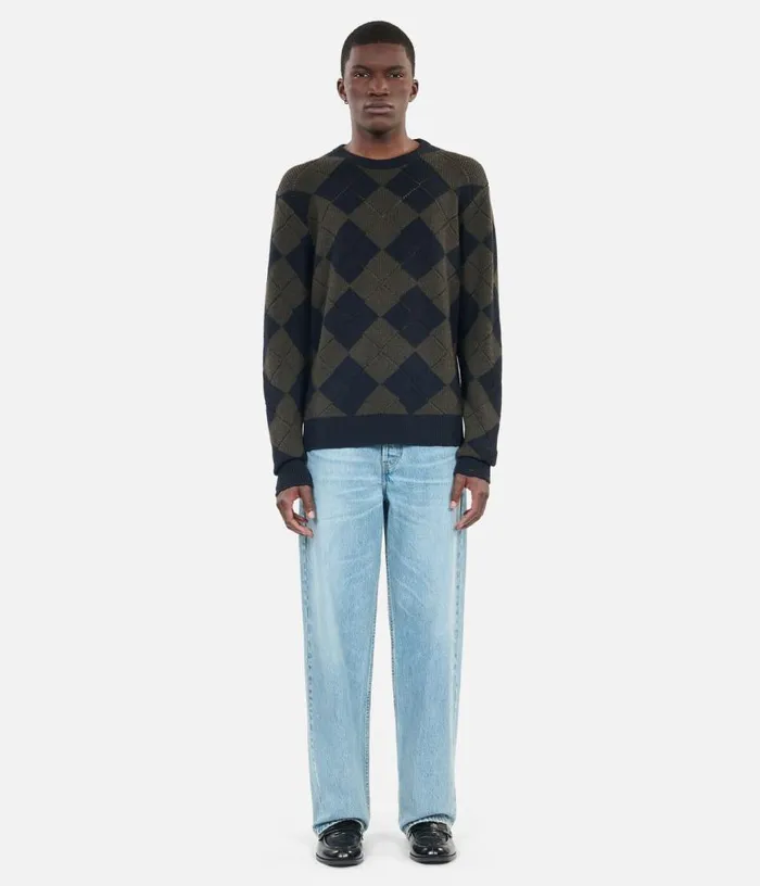 Men Black And Khaki Diamond Sweater THE KOOPLES Sweaters
