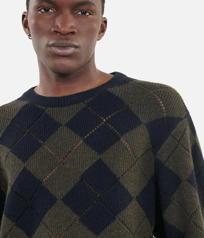 Men Black And Khaki Diamond Sweater THE KOOPLES Sweaters