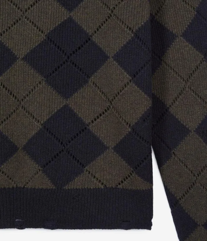 Men Black And Khaki Diamond Sweater THE KOOPLES Sweaters