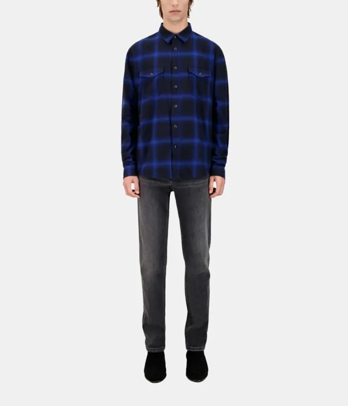 Men Blue And Black Checked Shirt THE KOOPLES Shirts