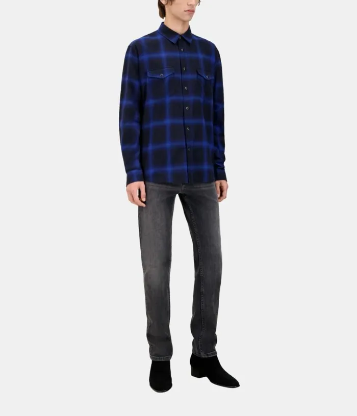 Men Blue And Black Checked Shirt THE KOOPLES Shirts