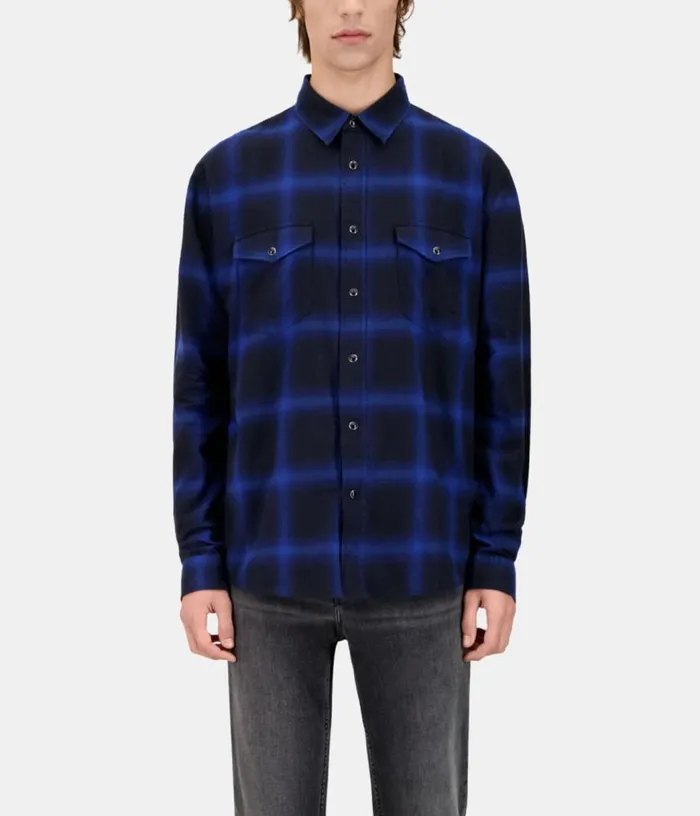 Men Blue And Black Checked Shirt THE KOOPLES Shirts
