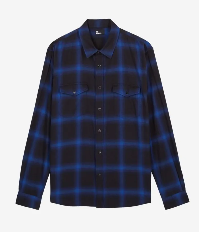 Men Blue And Black Checked Shirt THE KOOPLES Shirts