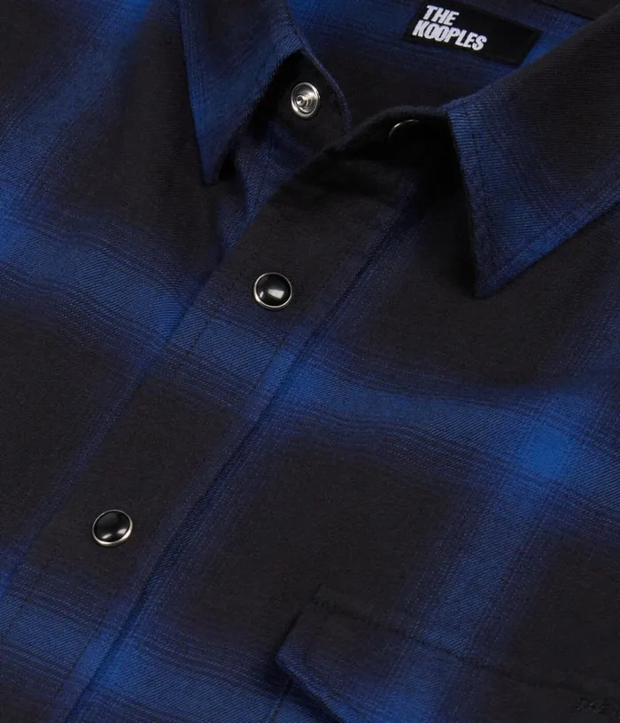 Men Blue And Black Checked Shirt THE KOOPLES Shirts