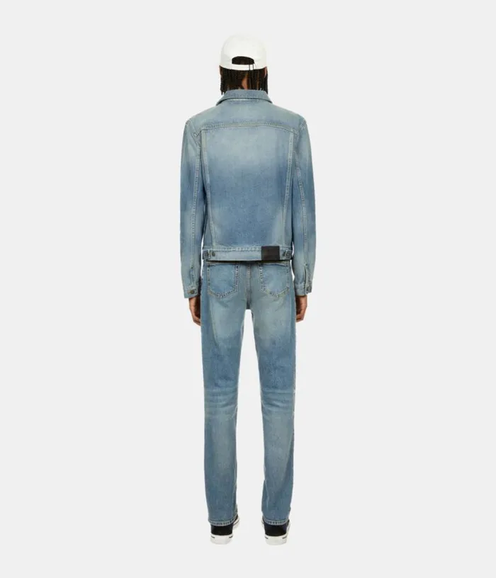 Men Blue Washed Denim Jacket THE KOOPLES Coats and Jackets