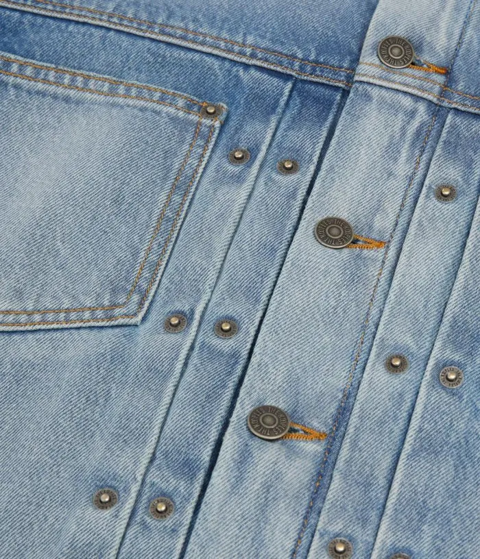 Men Blue Washed Denim Jacket THE KOOPLES Coats and Jackets
