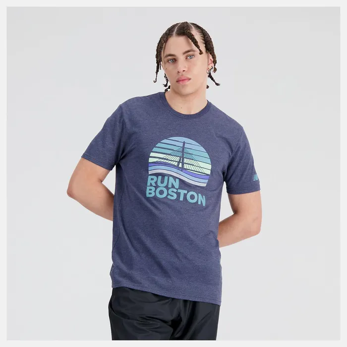 Men Boston Bridge Graphic TShirt Victory Blue New Balance Shirts