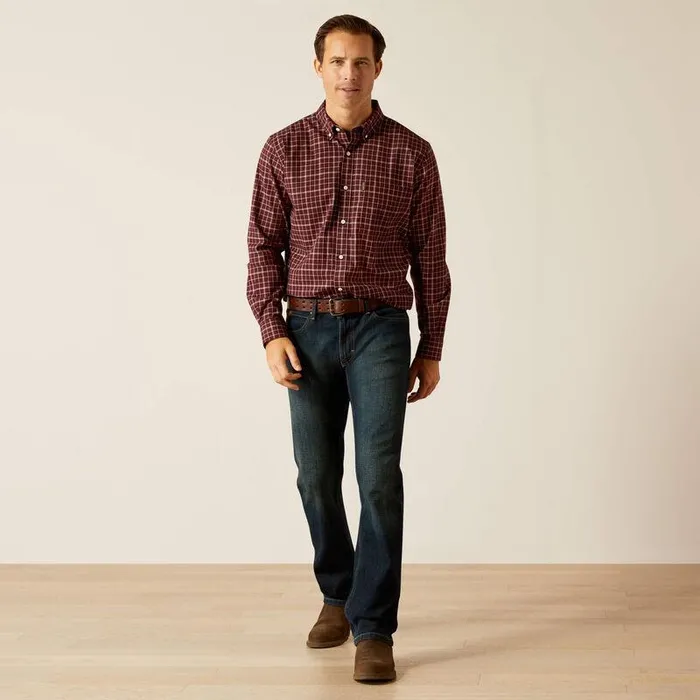 Men Button Down Shirts Ariat Clement Shirt Marron Men Button Down Shirts Ariat Clement Shirt Marron