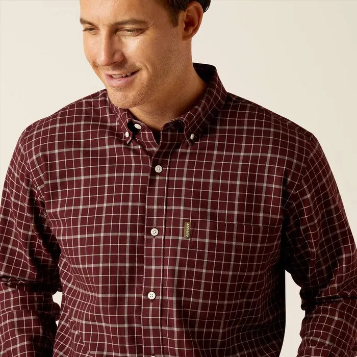 Men Button Down Shirts Ariat Clement Shirt Marron Men Button Down Shirts Ariat Clement Shirt Marron