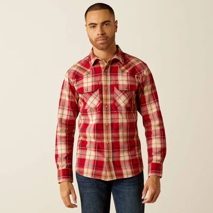 Men Button Down Shirts Ariat Honor Retro Fit Shirt Rosewood
