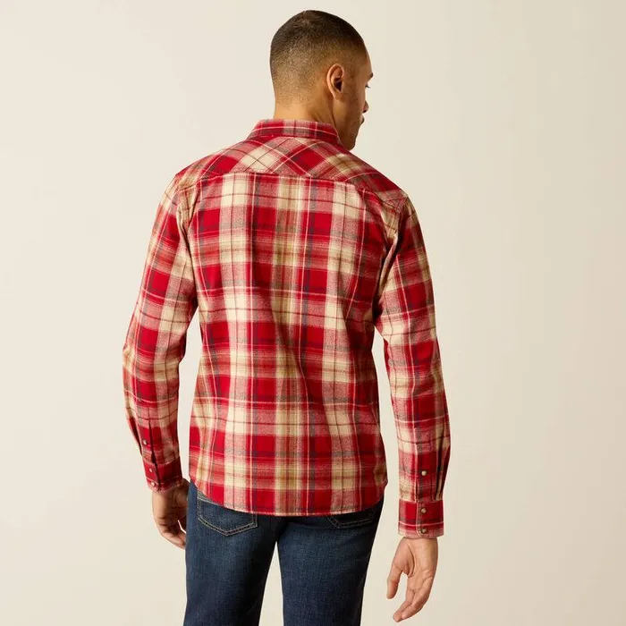 Men Button Down Shirts Ariat Honor Retro Fit Shirt Rosewood