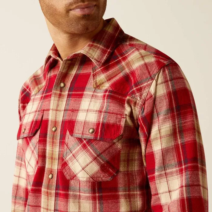 Men Button Down Shirts Ariat Honor Retro Fit Shirt Rosewood