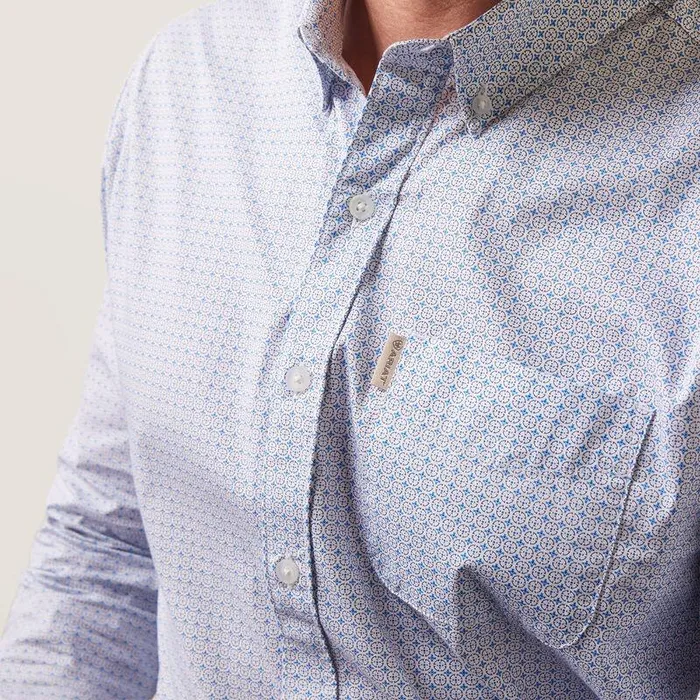 Men Button Down Shirts Ariat Medallion Stretch Modern Fit Shirt White Men Button Down Shirts Ariat Medallion Stretch Modern Fit Shirt White