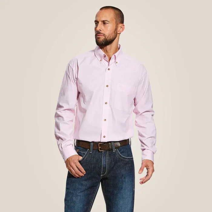 Men Button Down Shirts Ariat Pro Series Dayne Classic Fit Shirt Prism Pink