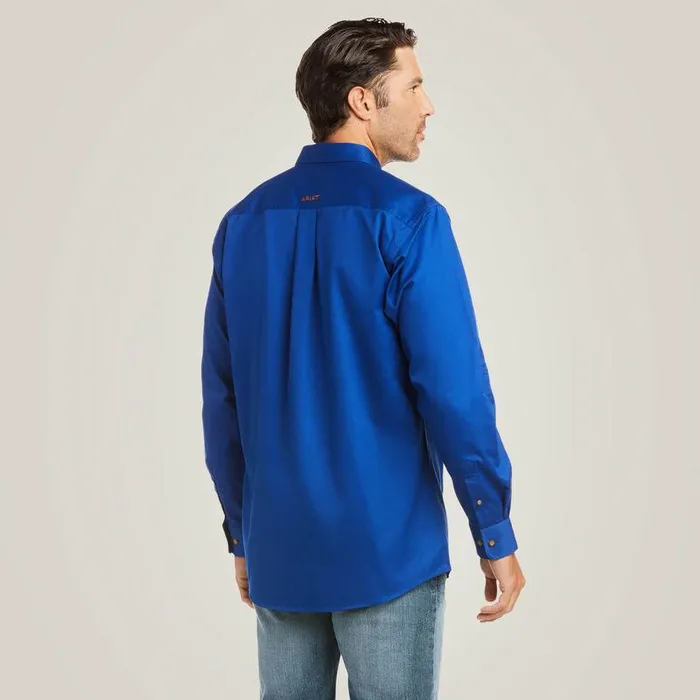 Men Button Down Shirts Ariat Solid Twill Fitted Shirt Ultramarine Men Button Down Shirts Ariat Solid Twill Fitted Shirt Ultramarine