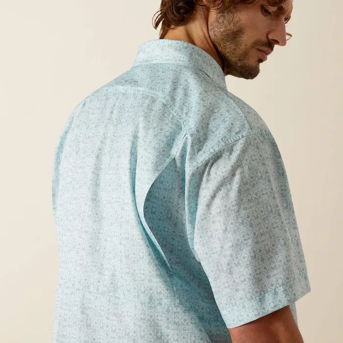 Men Button Down Shirts Ariat VentTEK Classic Fit Shirt Blue