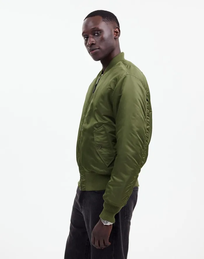 Men Coats Jackets Madewell Madewell X Alpha Industries MA1 Flight Jacket Heritage Olive