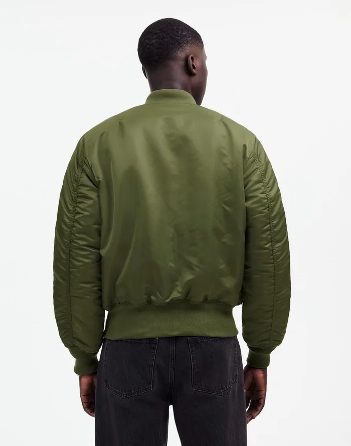 Men Coats Jackets Madewell Madewell X Alpha Industries MA1 Flight Jacket Heritage Olive