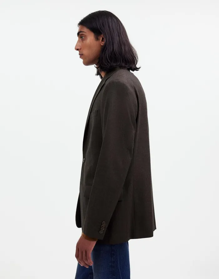 Men Coats Jackets Madewell The Roebling TwoButton Blazer In Italian Fabric Hthr Chocolate