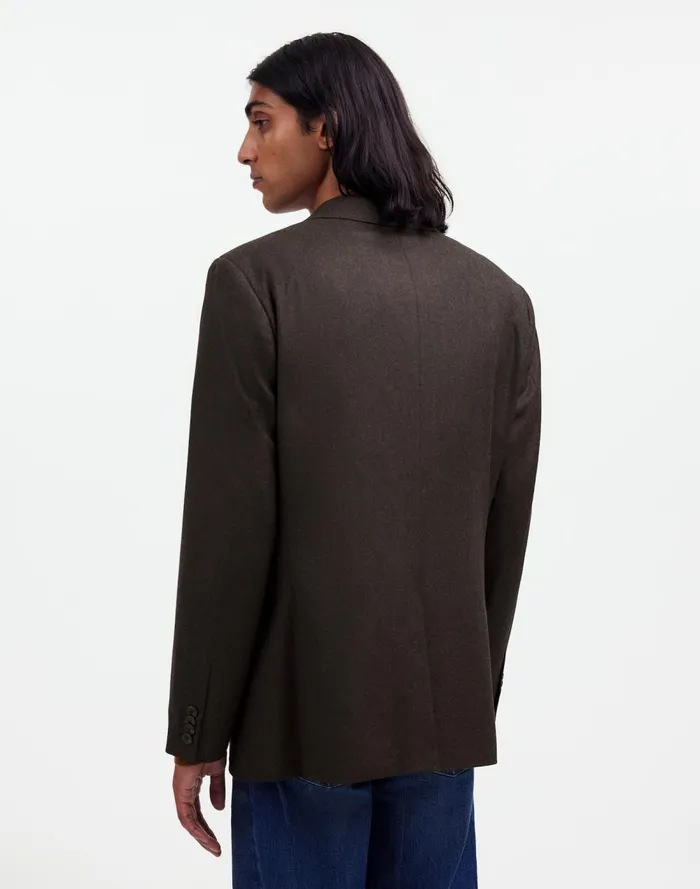 Men Coats Jackets Madewell The Roebling TwoButton Blazer In Italian Fabric Hthr Chocolate
