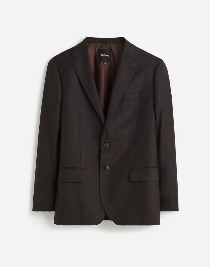 Men Coats Jackets Madewell The Roebling TwoButton Blazer In Italian Fabric Hthr Chocolate