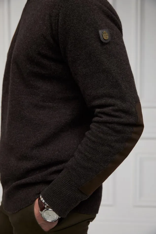 Men Country Crew Neck Knit Chocolate Holland Cooper Knitwear
