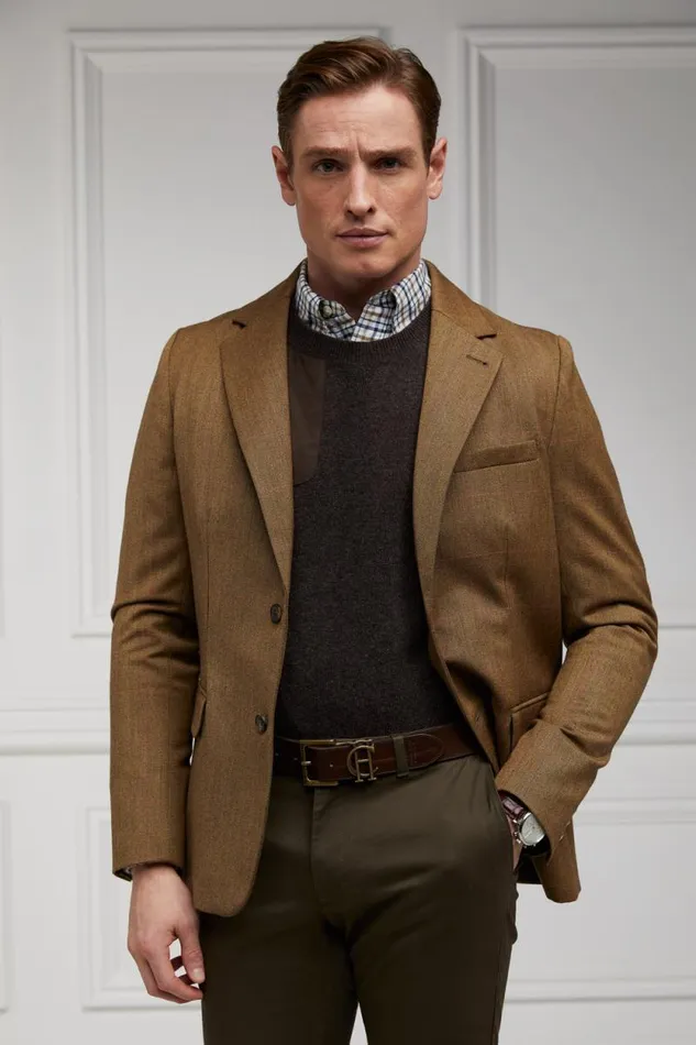 Men Country Crew Neck Knit Chocolate Holland Cooper Knitwear