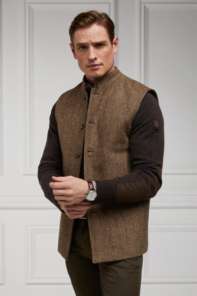 Men Country Crew Neck Knit Chocolate Holland Cooper Knitwear