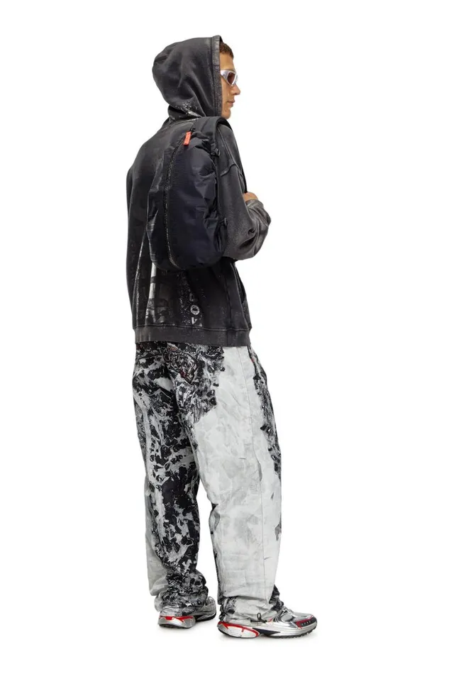 Men Diesel Backpacks ZIPD SLING BAG X Black
