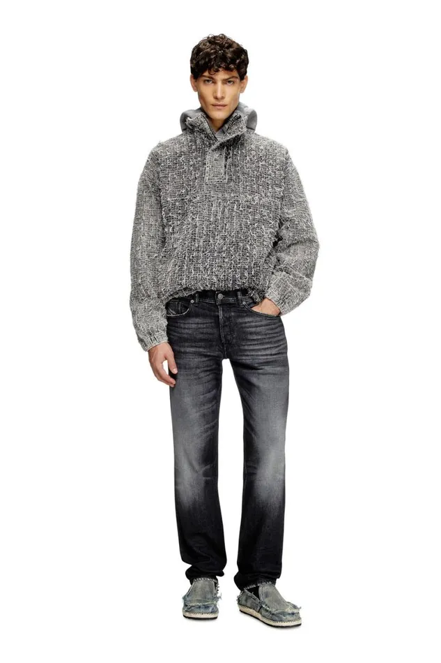 Men Diesel Jeans Regular Jeans 2023 DFinitive 09L50 Blackdark Grey