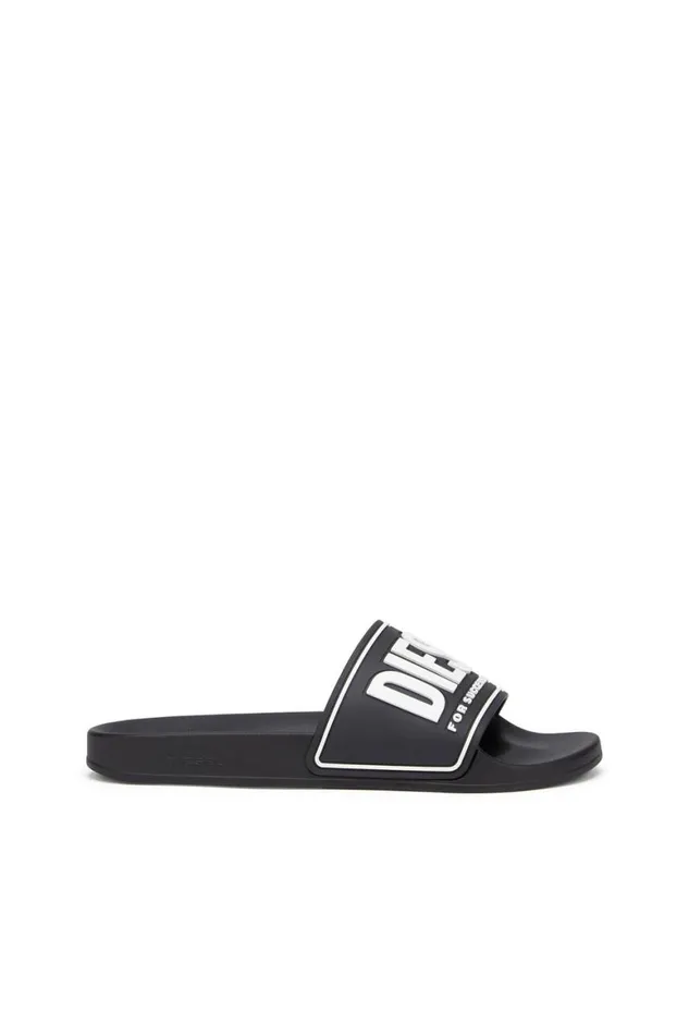Men Diesel Rubber Slides SAMAYEMI CC Blackwhite