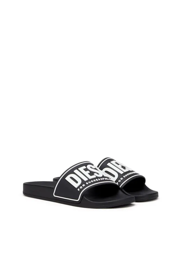 Men Diesel Rubber Slides SAMAYEMI CC Blackwhite