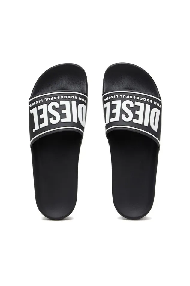 Men Diesel Rubber Slides SAMAYEMI CC Blackwhite