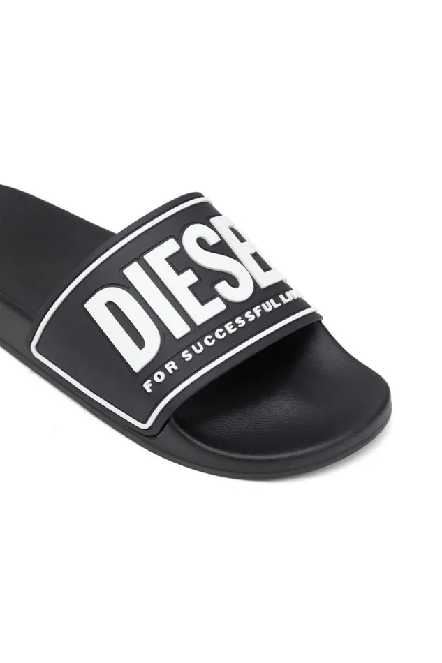 Men Diesel Rubber Slides SAMAYEMI CC Blackwhite