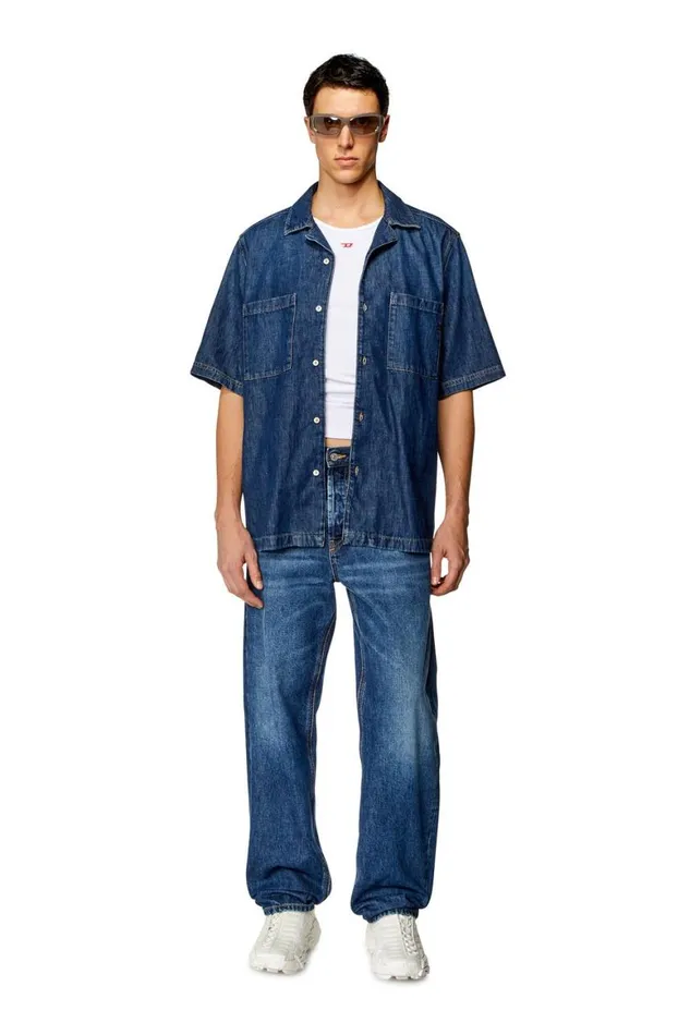 Men Diesel Shirts DPAROSHORT Dark Blue