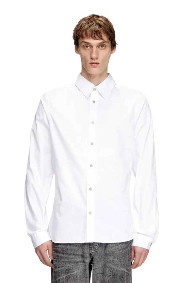 Men Diesel Shirts SFITTYA White Men Diesel Shirts SFITTYA White