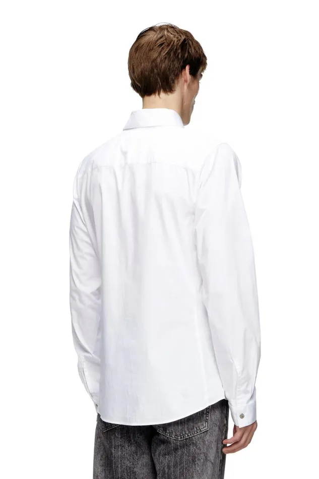 Men Diesel Shirts SFITTYA White Men Diesel Shirts SFITTYA White