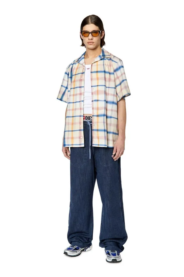 Men Diesel Shirts SFRANKCHECK Bluewhite