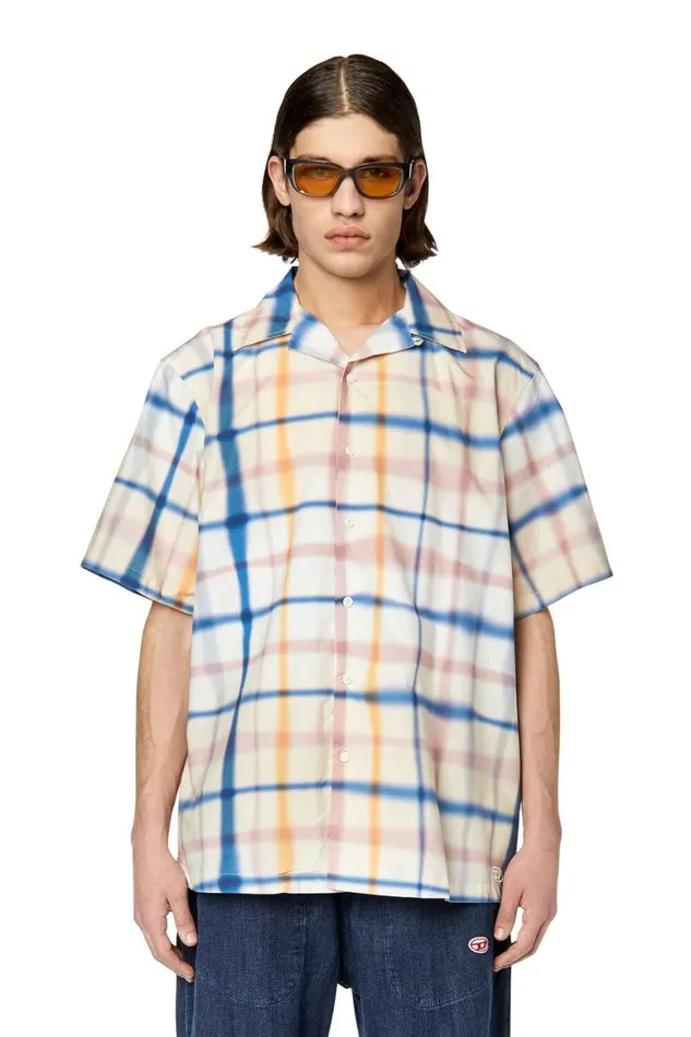 Men Diesel Shirts SFRANKCHECK Bluewhite Men Diesel Shirts SFRANKCHECK Bluewhite