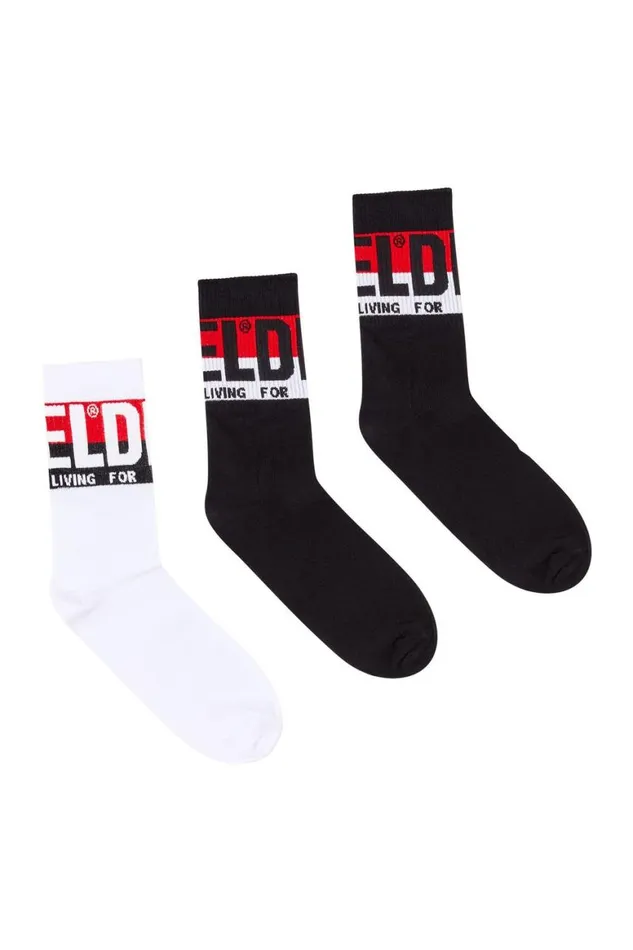 Men Diesel Socks SKMRAYTHREEPACK Blackwhite