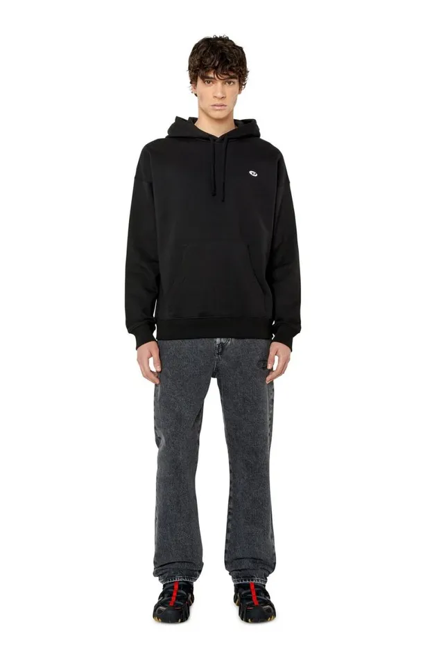 Men Diesel Sweatshirts and Hoodies SROBHOODDOVALPJ Black
