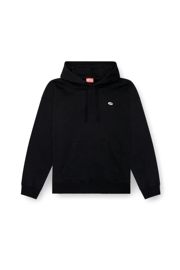 Men Diesel Sweatshirts and Hoodies SROBHOODDOVALPJ Black