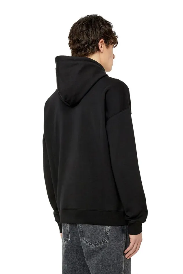 Men Diesel Sweatshirts and Hoodies SROBHOODDOVALPJ Black