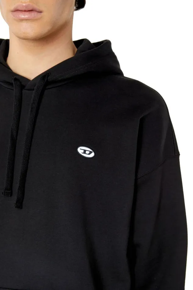 Men Diesel Sweatshirts and Hoodies SROBHOODDOVALPJ Black