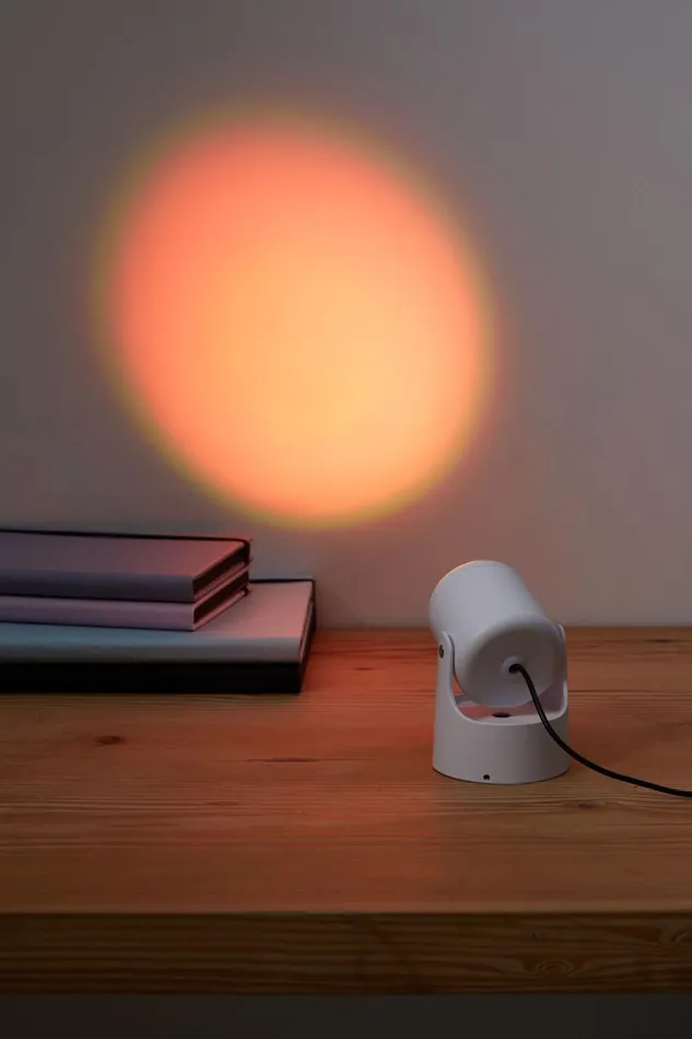 Men Gifting Cotton On Sunset Projection Lamp White